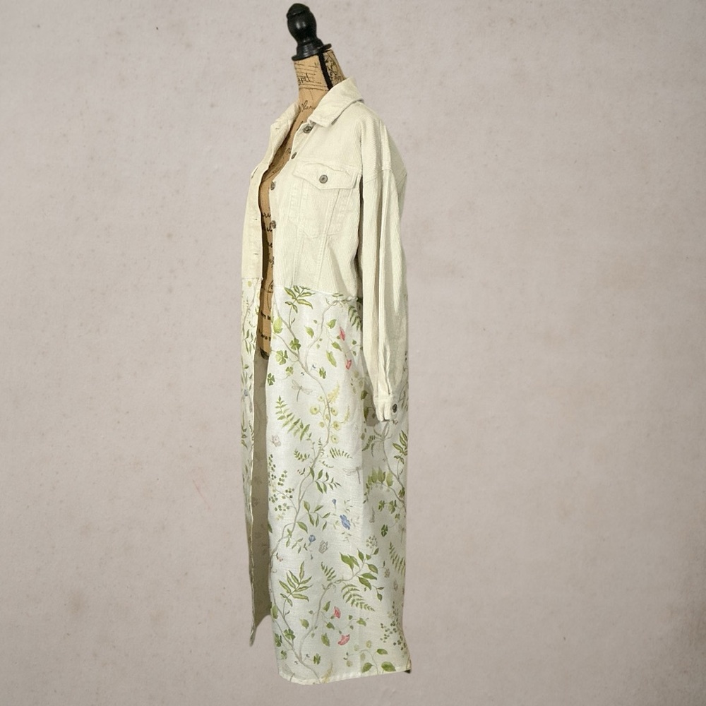Upcycled Boho Corduroy Kimono Jacket Duster One Of A Kind Repurposed Size Medium - Picture 8 of 13